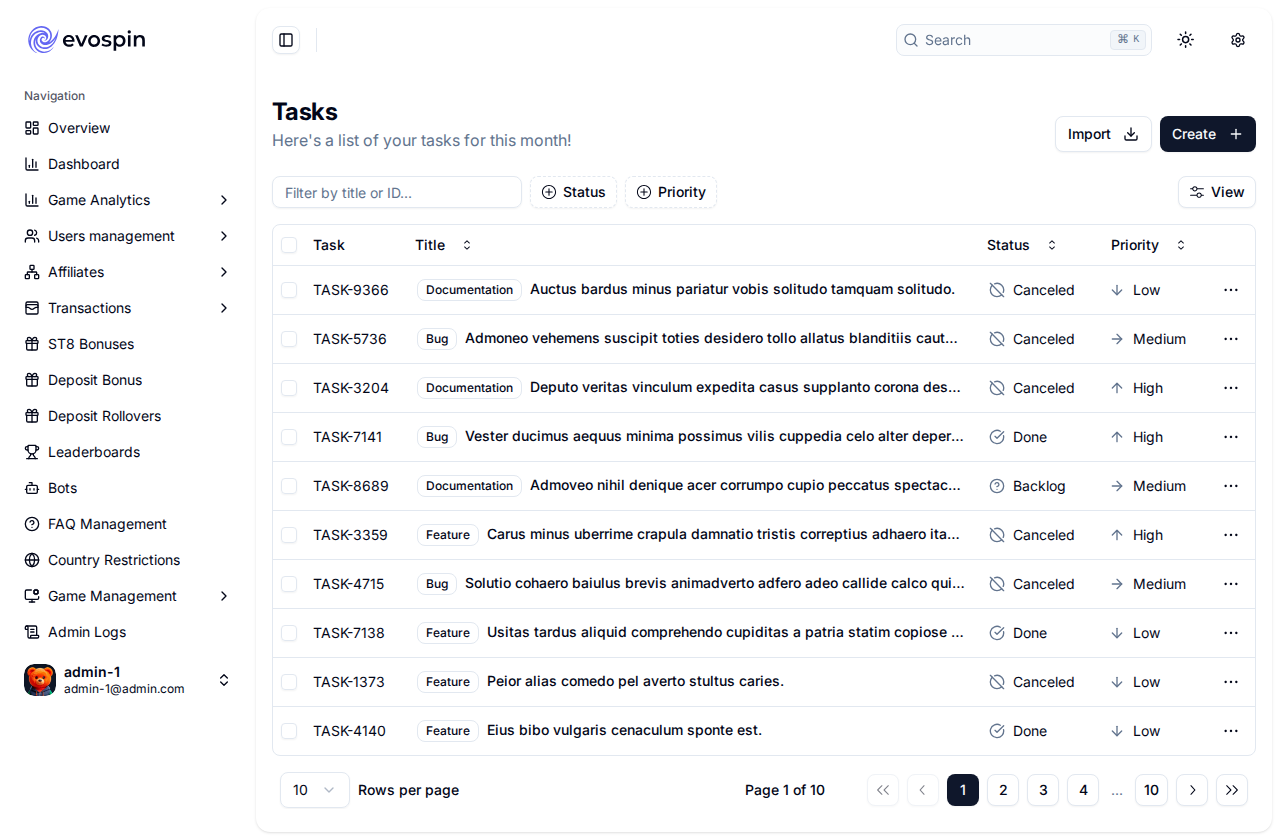 tasks